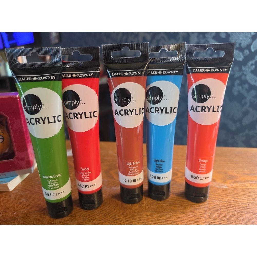 5 Different Daler Rowney Acrylic Paint 75ml